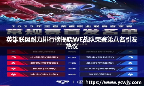 英雄联盟耐力排行榜揭晓WE战队荣登第八名引发热议