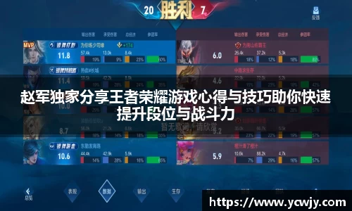 赵军独家分享王者荣耀游戏心得与技巧助你快速提升段位与战斗力